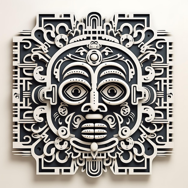 Дизайн племенной маски с племенными мотивами маски и абстрактной татуировкой Geome CNC лазерной футболки 2D