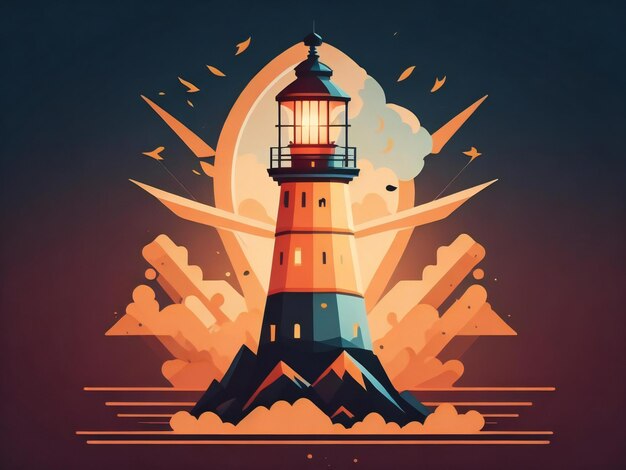 Photo design a unique and creative lighthouse mashup with a cross