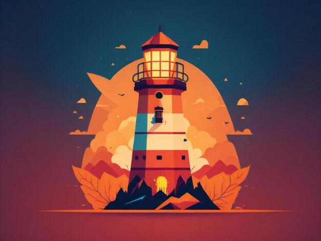 Photo design a unique and creative lighthouse mashup with a cross