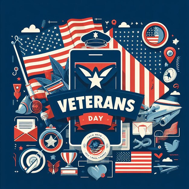 Design for Veterans Day USA Independence Day Labor Day every American national holiday