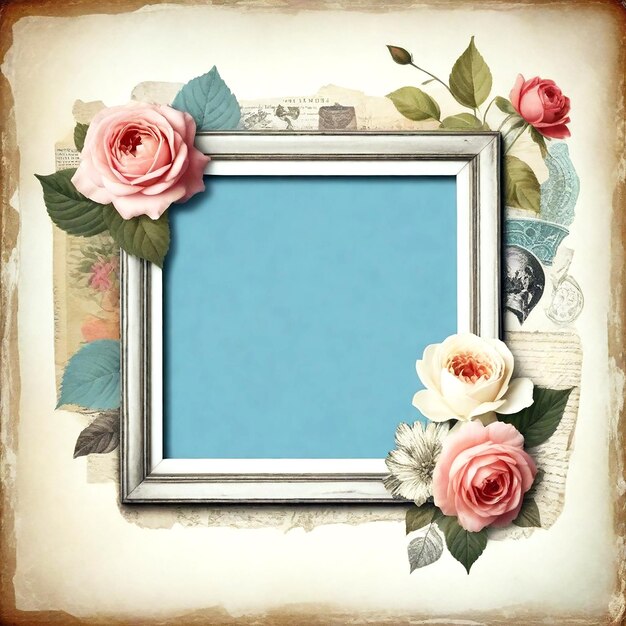 Design a vintage collage frame background