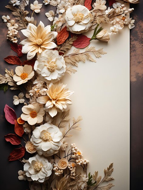 Design of Vintage Floral Frame Design Textured Paper Name Card Materia Creative Art Background