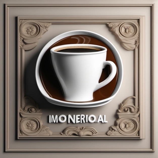 Design wall moulding International day coffee World map background International coffee day map