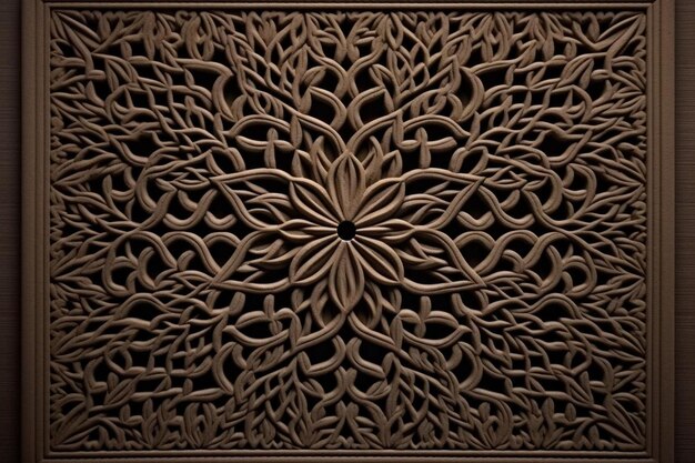 a design on a wooden door that says  flower