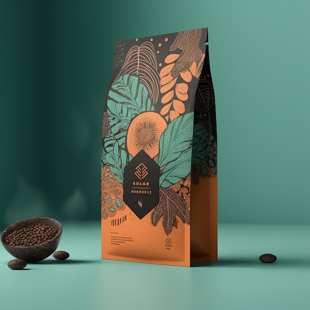 Designed coffee packaging photo