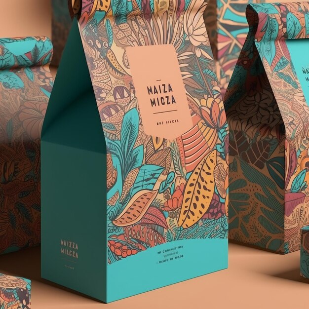 Designed coffee packaging photo