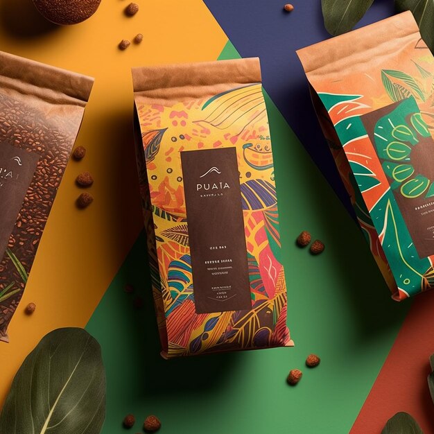 Designed coffee packaging photo