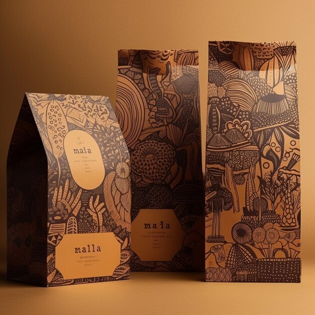 Designed coffee packaging photo