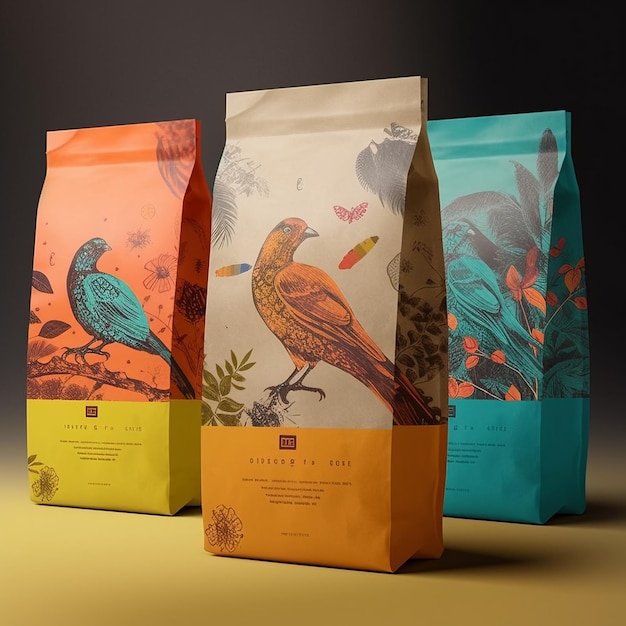 Designed coffee packaging photo