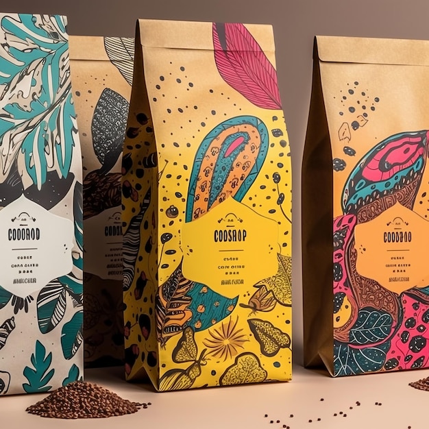 Designed coffee packaging photo