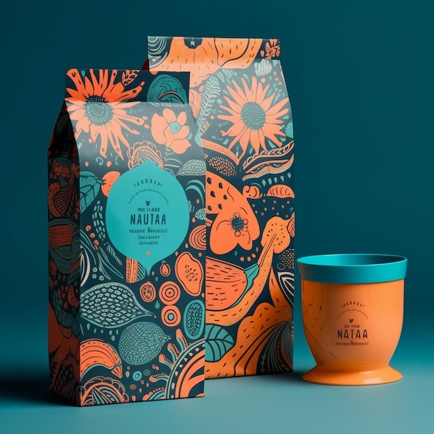 Designed coffee packaging photo