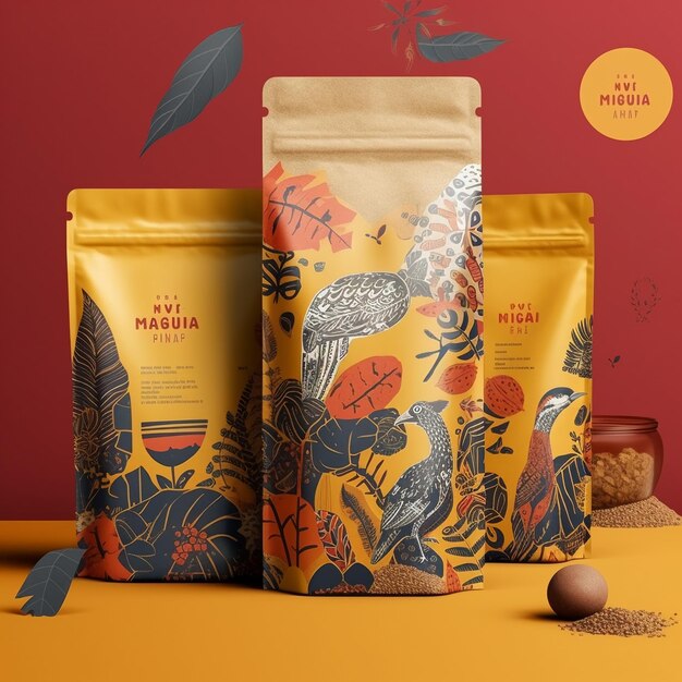 Designed coffee packaging photo