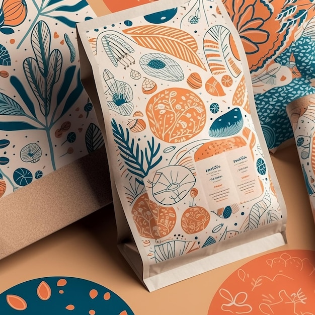 Designed coffee packaging photo