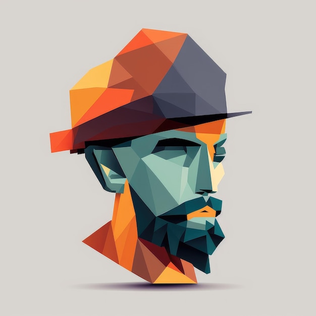 Designed graphic traditional in wearing hat western man