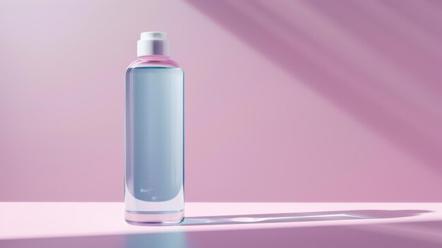 Photo designed with a minimalist aesthetic this skincare bottle holds beauty products