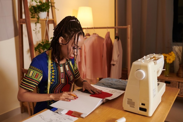 Designer Choosing Samples of Fabric