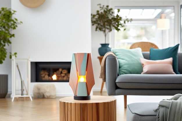 Designer faro lamp in contemporary home setting