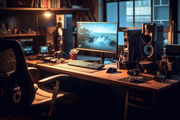 A designer's desk with a laptop designer's working table