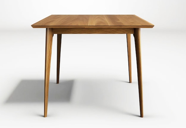 Designer wooden table on a white background