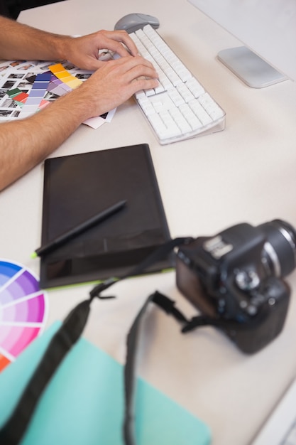 Designer working on his computer