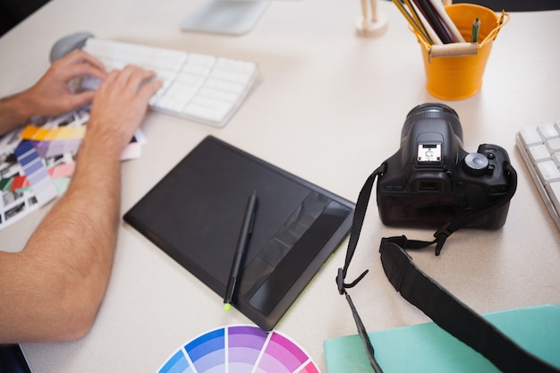 Designer working on his computer