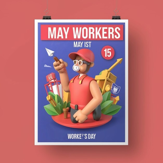 Photo designing for 1st may international workers day and may day