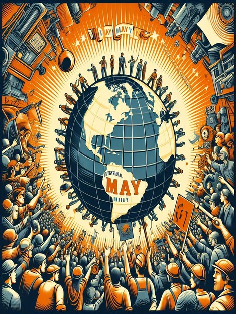 5 月 1 日の国際労働者の日とメーデーのデザイン