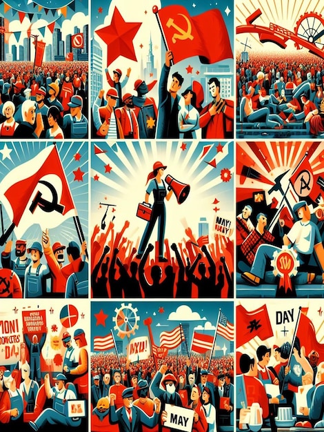 5월 1일 세계 노동자의 날과 노동절을 위한 디자인