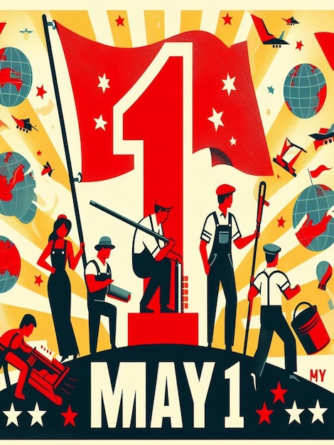 5 月 1 日の国際労働者の日とメーデーのデザイン