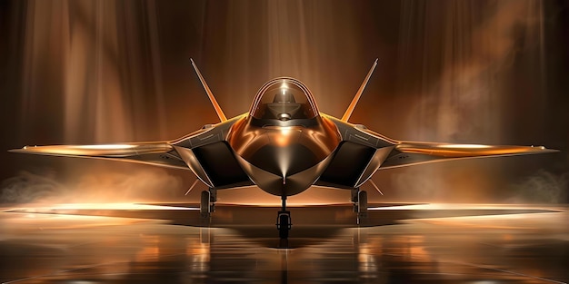 Foto progettazione di un jet da combattimento aerodinamico con ali spazzate e corpo alare misto concept aviation fighter jets aerodinamica wing design ingegneria aerospaziale