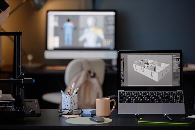 designing office workspace with modern technology