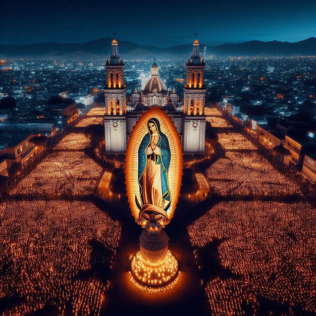 Photo designs with the mother of god for da de la virgen de guadalupe and saint rose de lima