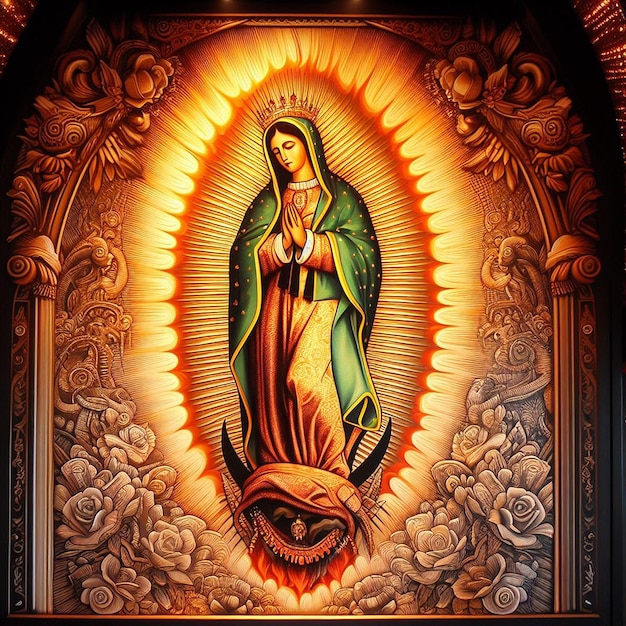 Premium AI Image | Designs with the Mother of God for Da de la Virgen ...
