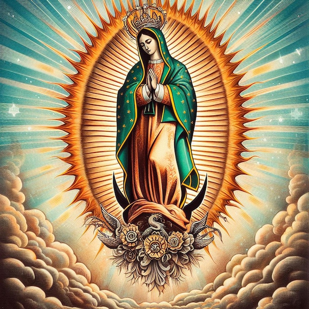 Foto disegni con la madre di gesù per da de la virgen de guadalupe e santa rosa de lima