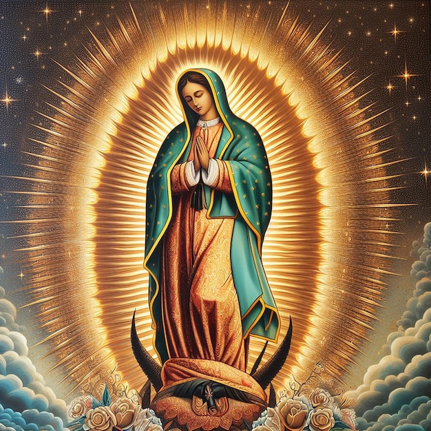 Premium Photo  Designs with Mother of Jesus for Da de la Virgen de  Guadalupe and Saint Rose de Lima