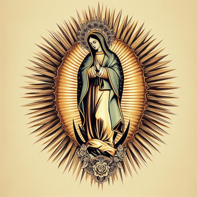 Da de la Virgen de Guadalupe와 Saint Rose de Lima에 대한 예수의 어머니와 함께 디자인