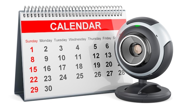 Desk calendar with webcam 3D rendering