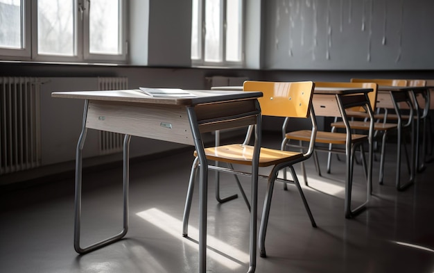 教室の机と椅子 AI 生成 AI