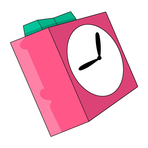 Photo desk clock box icon flat design