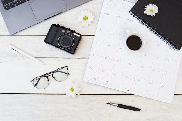 Photo desk office with objects