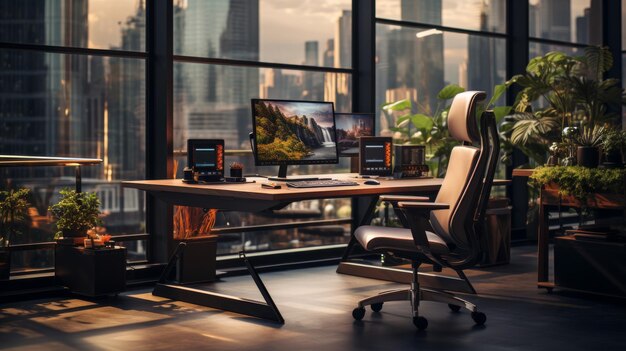 A Desk With a Computer on Top