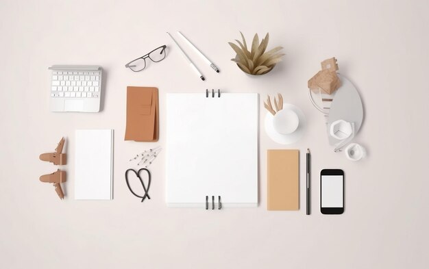 A desk with a laptop, a notebook, a pen, a cup of coffee, and a pen.