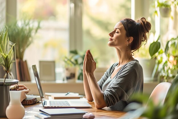 Foto desk yoga poses and routines for relieving tension