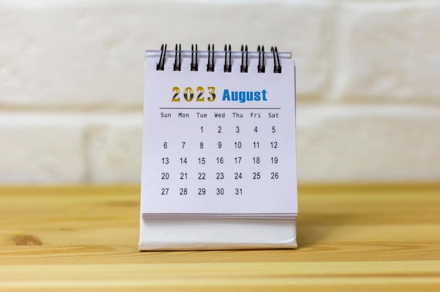 Desktop calendar for August 2023 Calendar for planning and managing each date