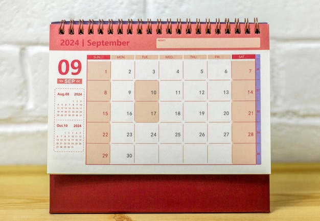 Desktop calendar for September 2024 Calendar for planning and managing each date