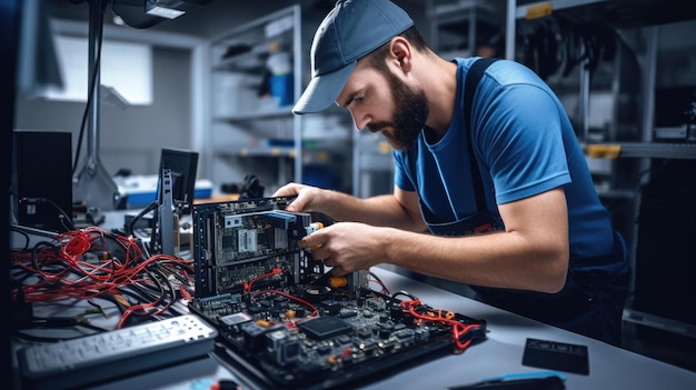 Desktop computer disassembly repair by expert hardware technicians