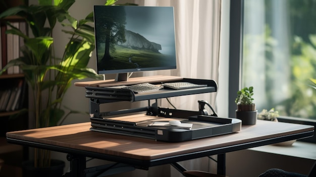 Desktop Computer on Wooden Desk