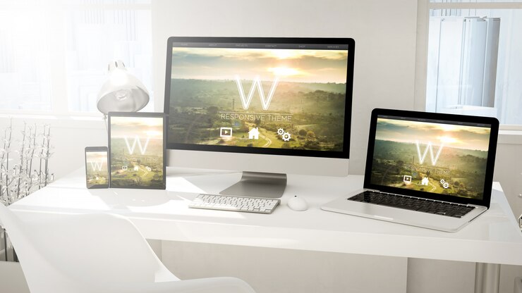 Photo desktop devices computer, tablet, laptop and phone