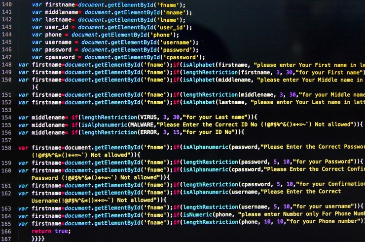 फोटो desktop source code and wallpaper by computer language with coding and programming.