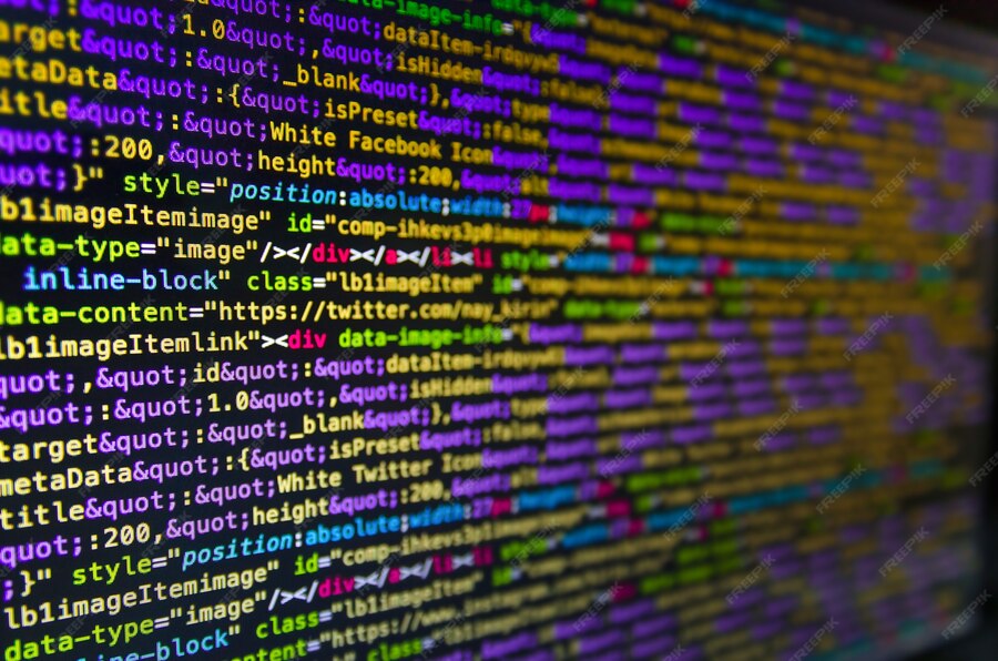 Premium Photo | Desktop source code and wallpaper by computer language ...